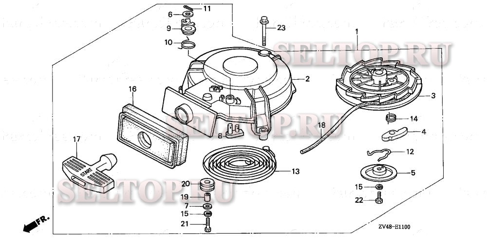 Ручной стартер для Honda BF15A2 LA