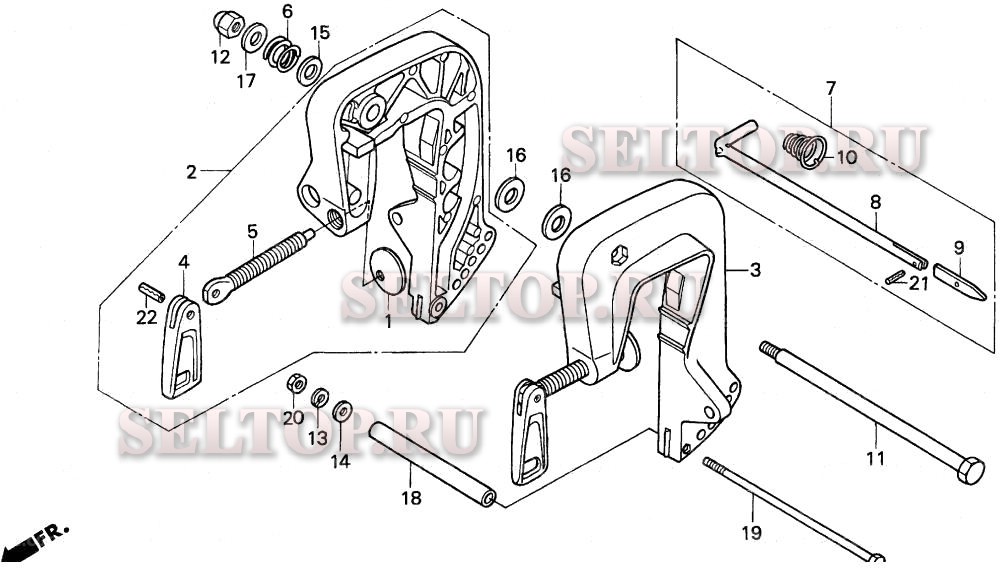 Кормовой кронштейн для Honda BF15AW SA