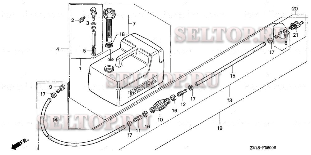 Топливный бак для Honda BF15AX SA