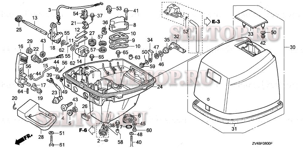 Корпус с датчиком уровня масла, крышка двигателя для Honda BF15AX SAS