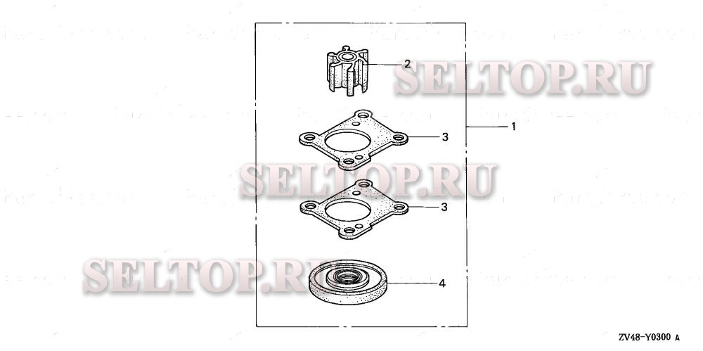 Крыльчатка насоса для Honda BF15AY LA