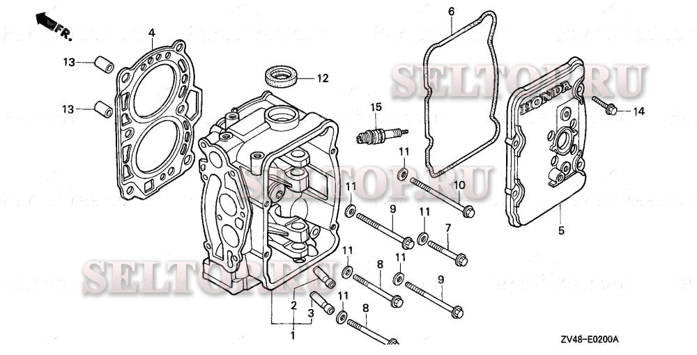 Головка цилиндра для Honda BF15AY XAS