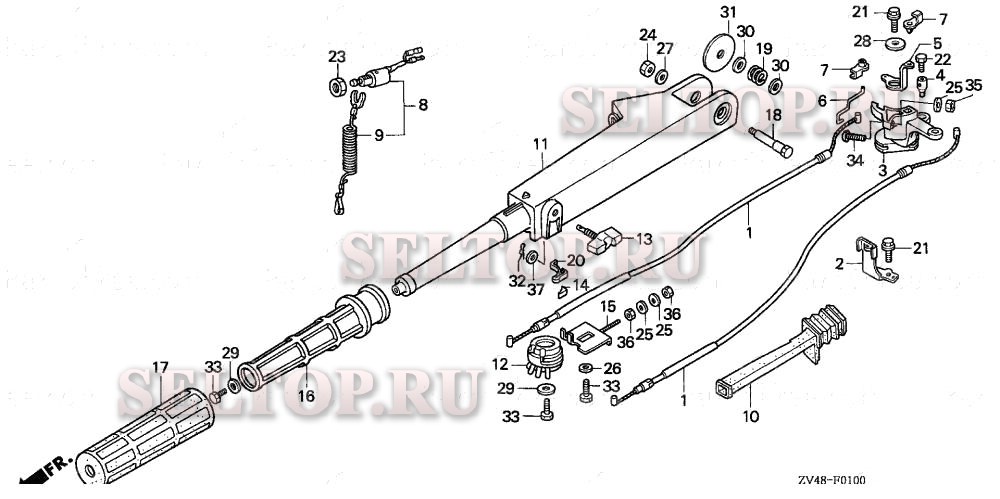 Рукоятка для Honda BF15AY XAS