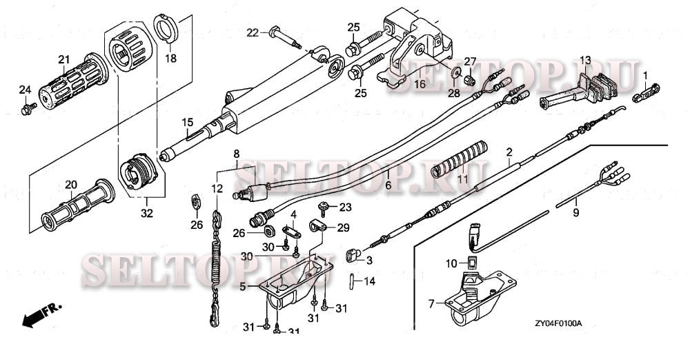 Рукоятка для Honda BF15D3 LGA