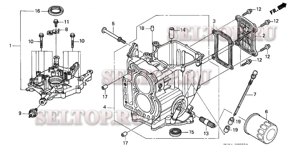 Блок цилиндров для Honda BF15D3 LHA