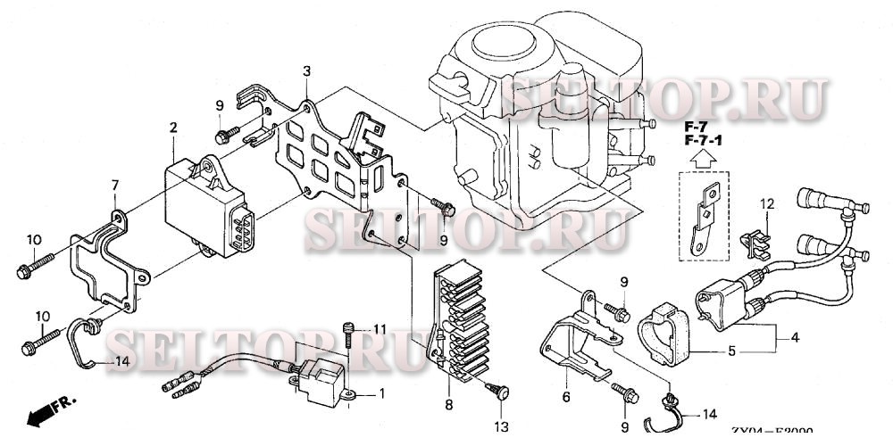 Катушка зажигания + c.d.i. unit для Honda BF15D3 LHA