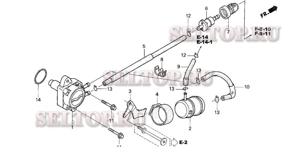 Топливный насос (1) для Honda BF15D3 SHA