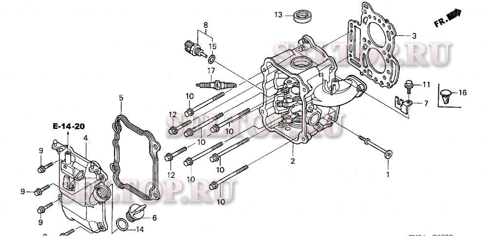 Головка цилиндра для Honda BF15D4 LHSA
