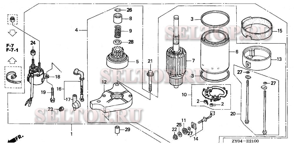 Стартер для Honda BF15D4 LRA