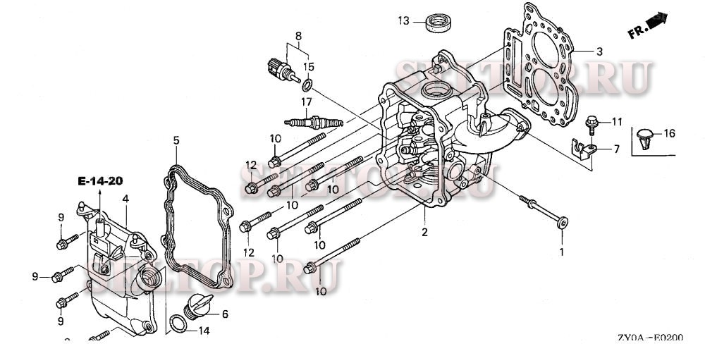 Головка цилиндра для Honda BF15D5 LHTA