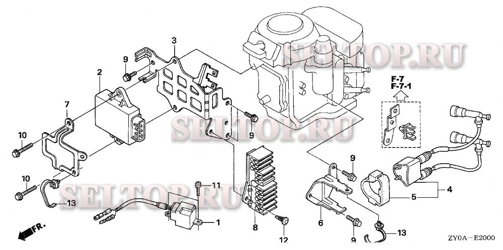 Катушка зажигания + c.d.i. unit для Honda BF15D5 LRA