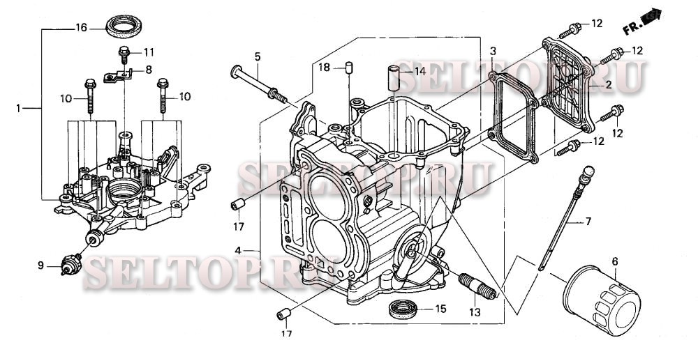 Блок цилиндров для Honda BF15D5 SHSA