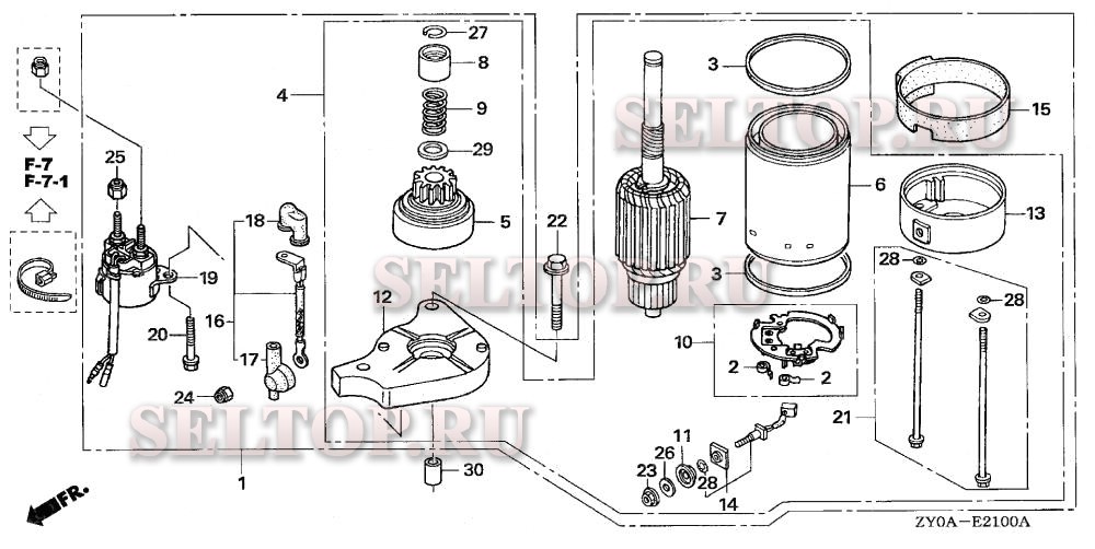 Стартер для Honda BF15D6 LHSA
