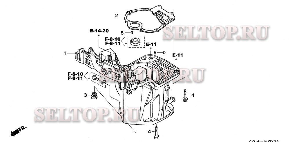 Корпус с датчиком уровня масла, прокладка масляного поддона для Honda BF15D6 SHGA
