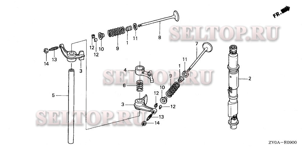 Распредвал, клапана для Honda BF15D6 XHA