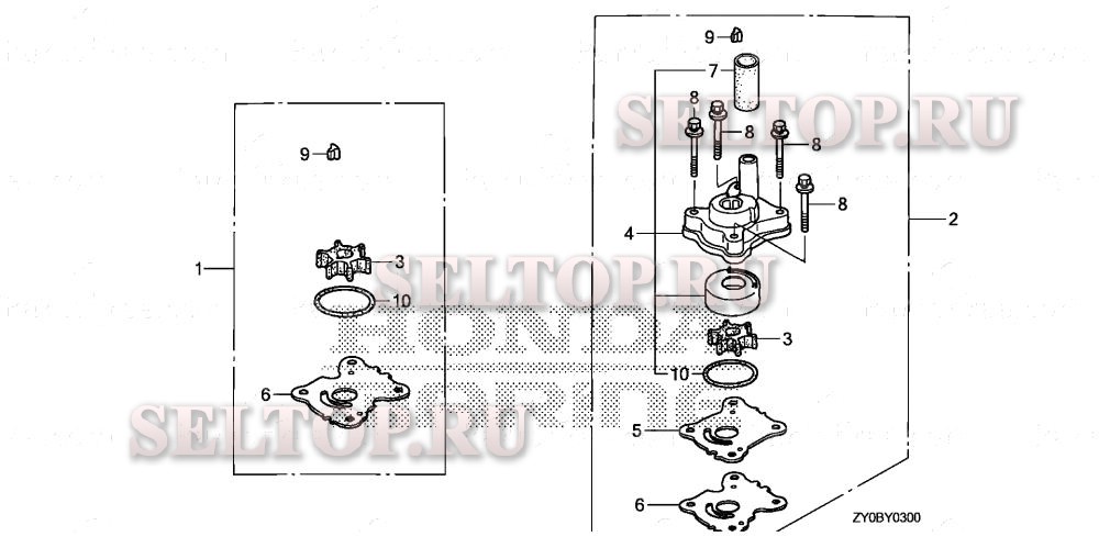 Крыльчатка насоса для Honda BF15DK0 LHSA