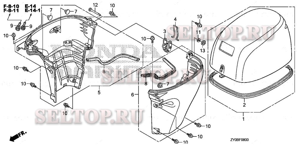 Крышка двигателя для Honda BF15DK0 LRTA