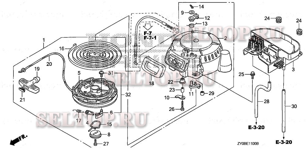 Ручной стартер для Honda BF15DK0 LRTA