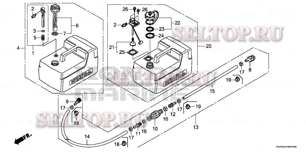 Топливный бак для Honda BF15DK0 SHSA
