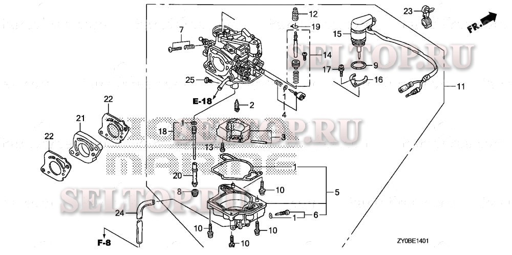 Карбюратор (auto) для Honda BF15DK0 SHTA
