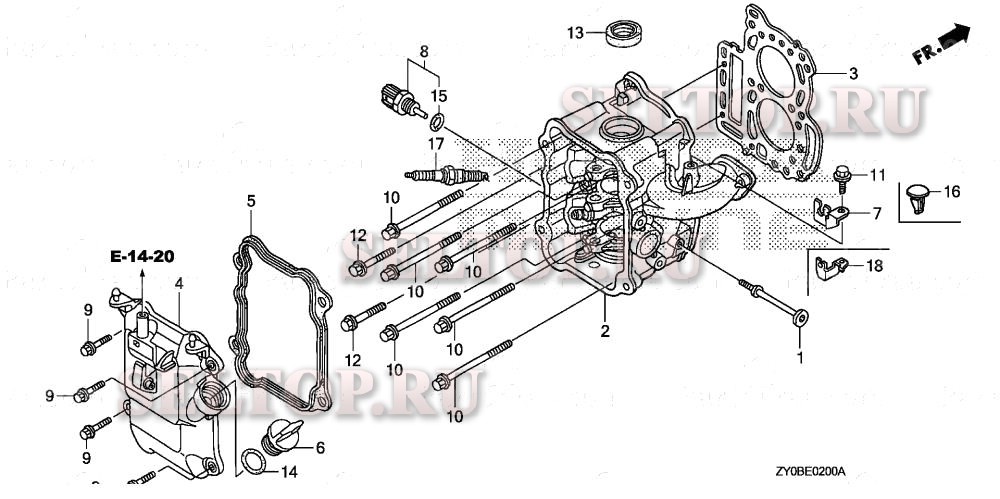 Головка цилиндра для Honda BF15DK2 LHTA