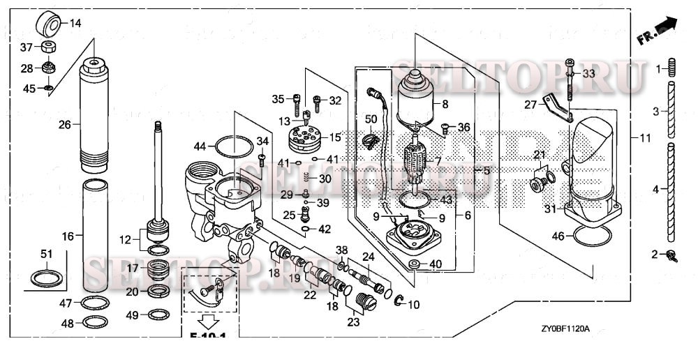 Power trim-tilt для Honda BF15DK2 LRTA