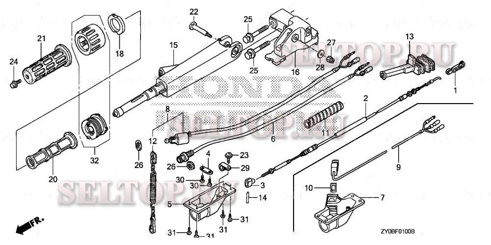 Рукоятка для Honda BF15DK2 SHA
