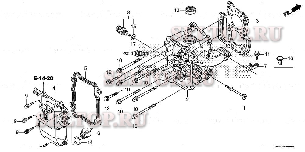 Головка цилиндра для Honda BF15DK3 LHTA