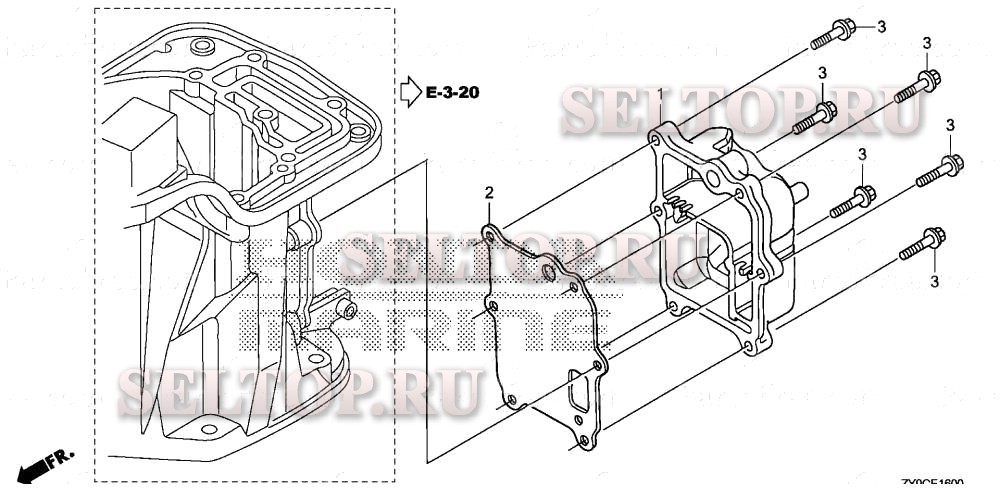 Крышка выпускного коллектора для Honda BF15DK3 LHTA