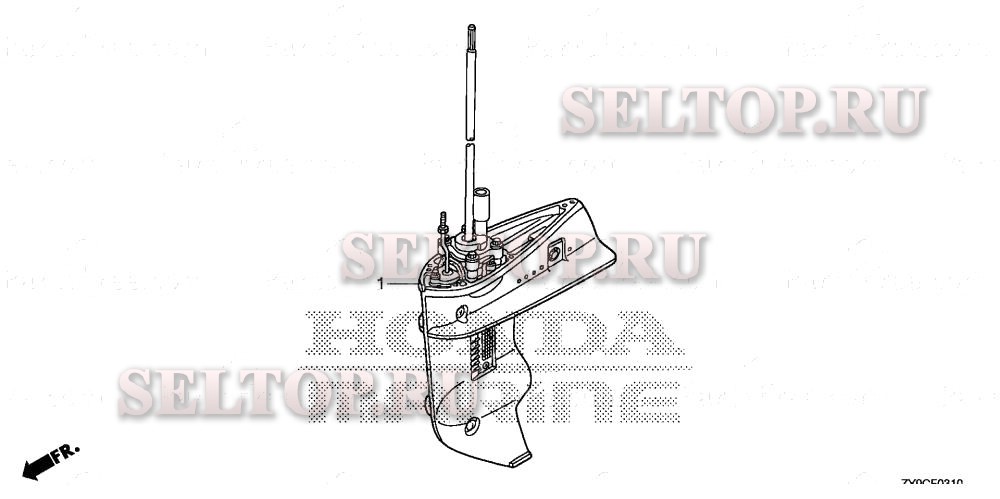 Корпус редуктора в сборе для Honda BF15DK3 LHTA