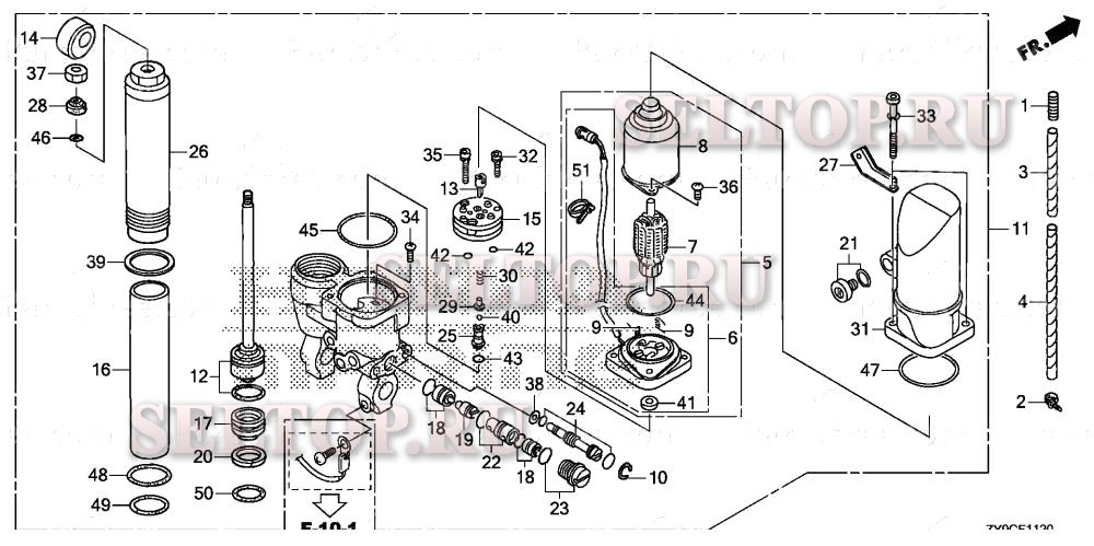 Power trim-tilt для Honda BF15DK3 LHTA