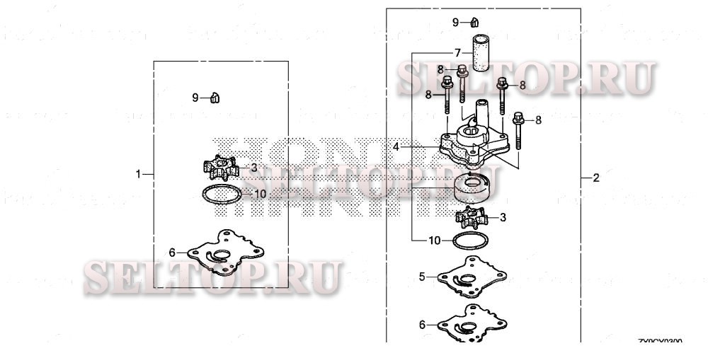 Крыльчатка насоса для Honda BF15DK3 LHTA