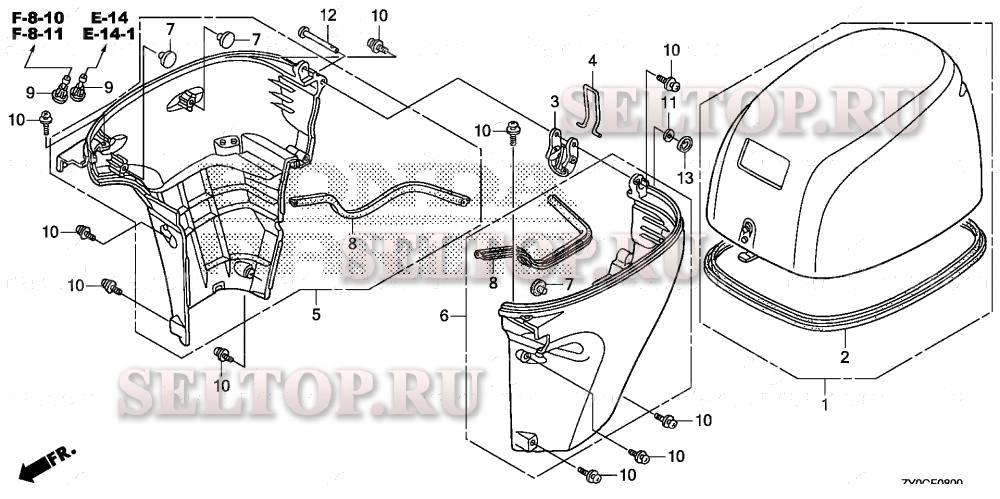 Крышка двигателя для Honda BF15DK3 LRTA