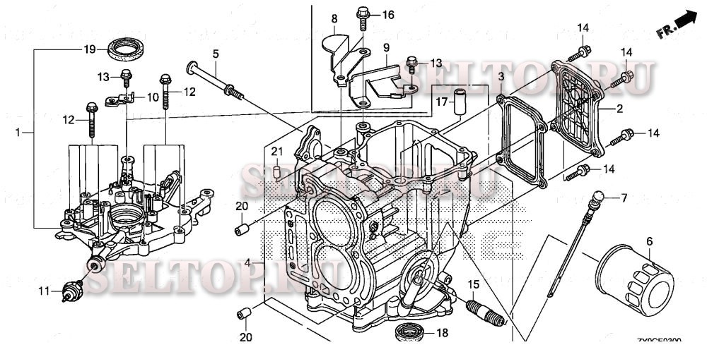 Блок цилиндров для Honda BF15DK3 SHA