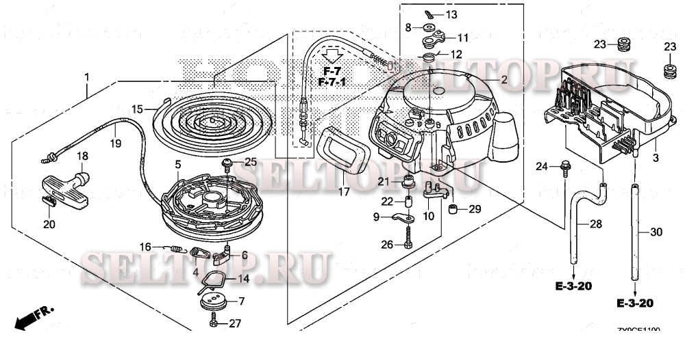 Ручной стартер для Honda BF15DK3 SHA