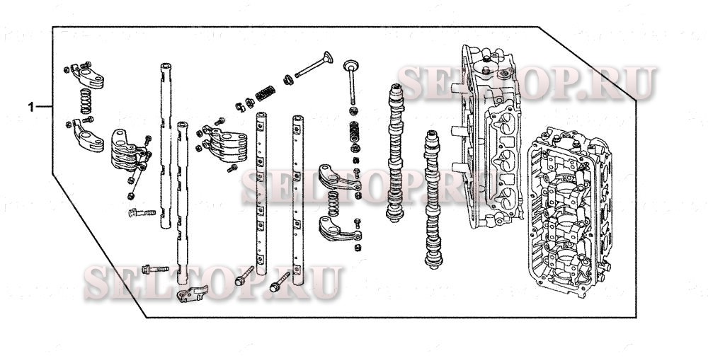 Головка цилиндров в сборе для Honda BF200A3 XXA