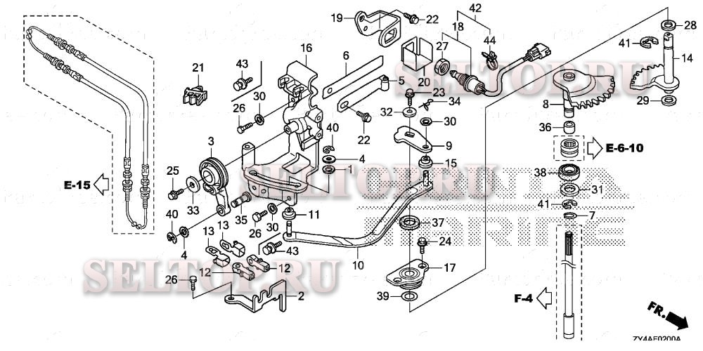 Ось вилки переключения для Honda BF200AK3 LA