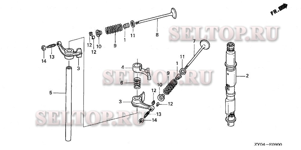 Распредвал, клапана для Honda BF20D3 LHTA