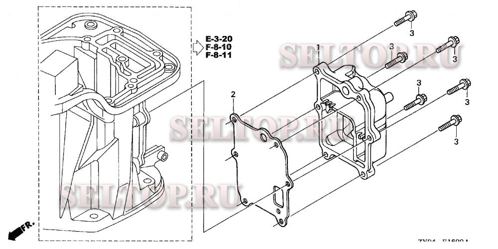 Крышка выпускного коллектора для Honda BF20D3 SRA