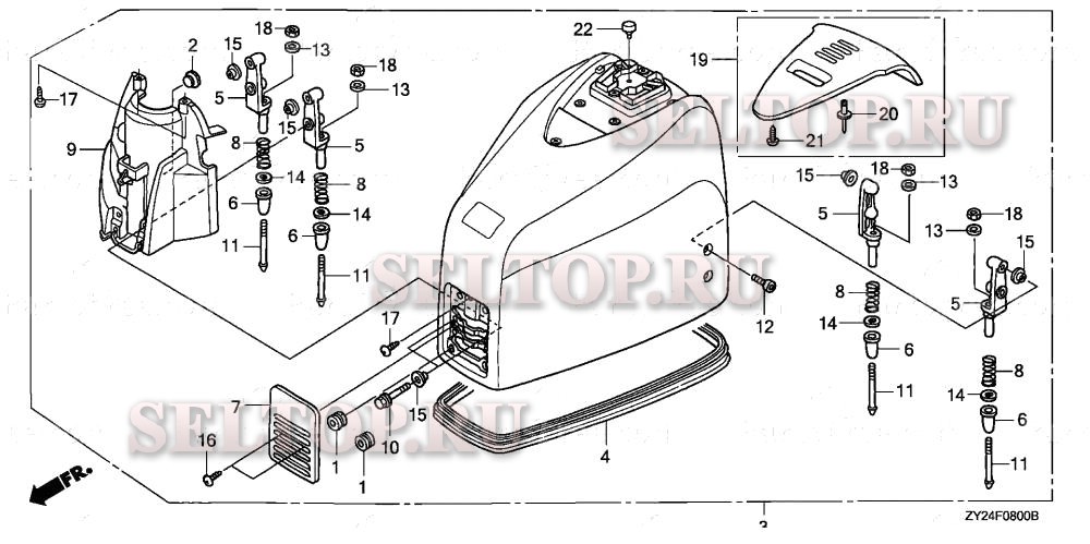 Крышка двигателя для Honda BF225A2 LA