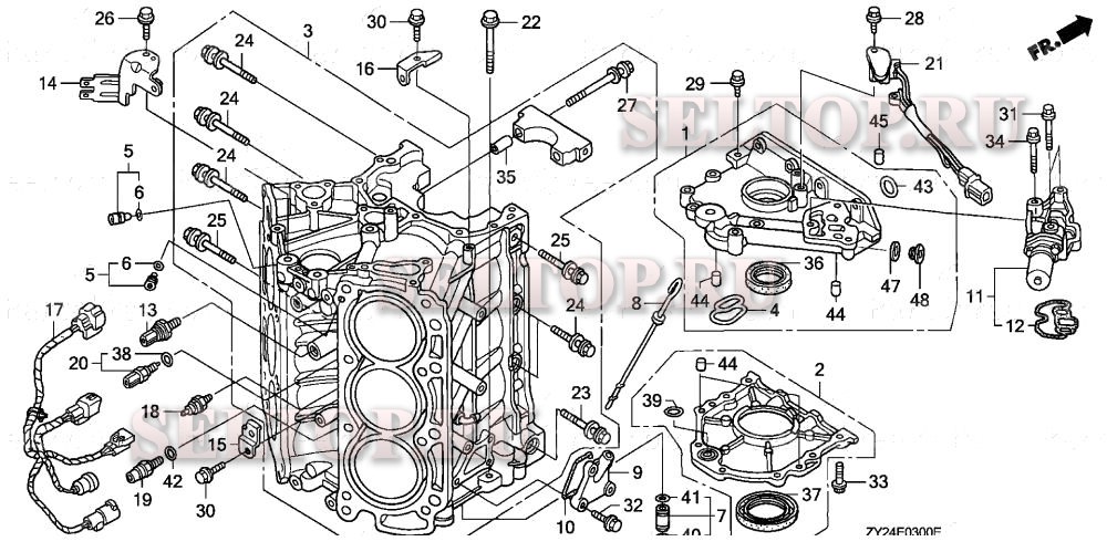 Блок цилиндров для Honda BF225A2 XXCA