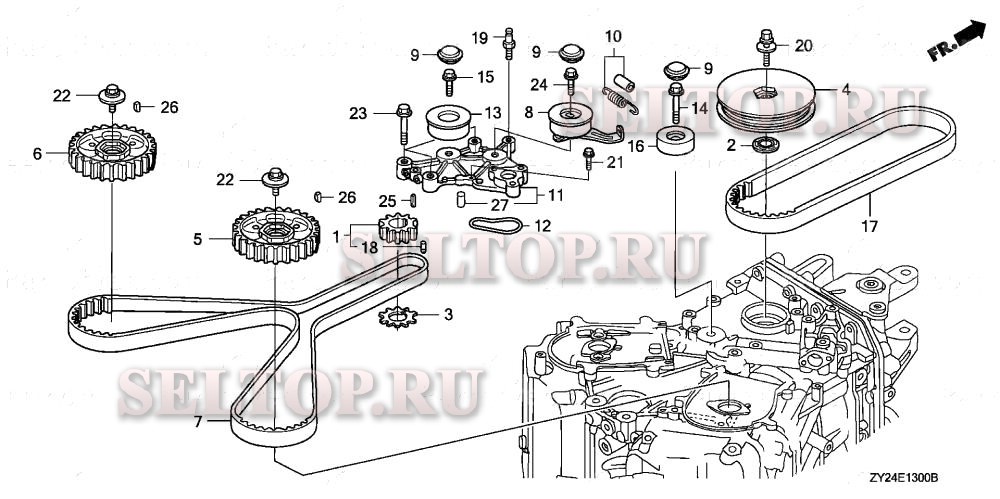 Зубчатый ремень привода для Honda BF225A4 LA