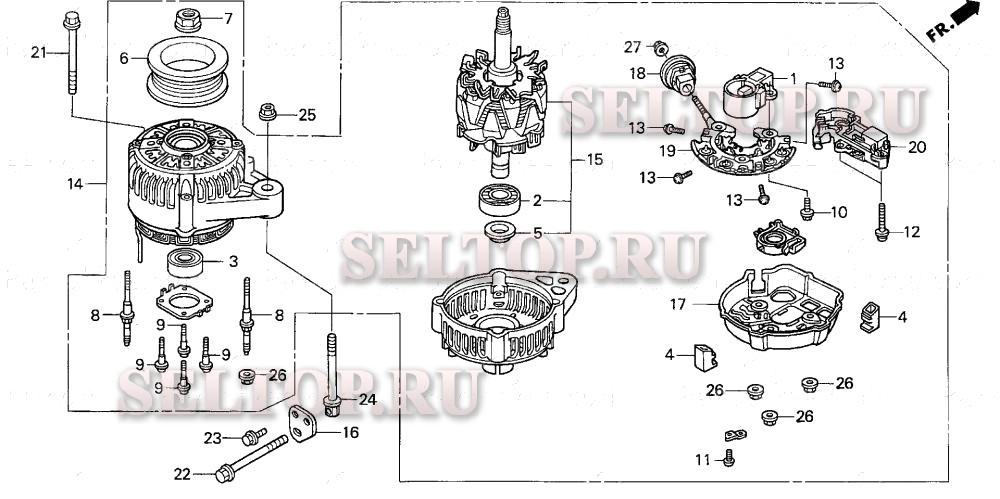 Генератор для Honda BF225A4 XA