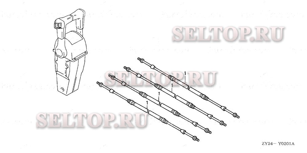 Кабель (dual) для Honda BF225A4 XA