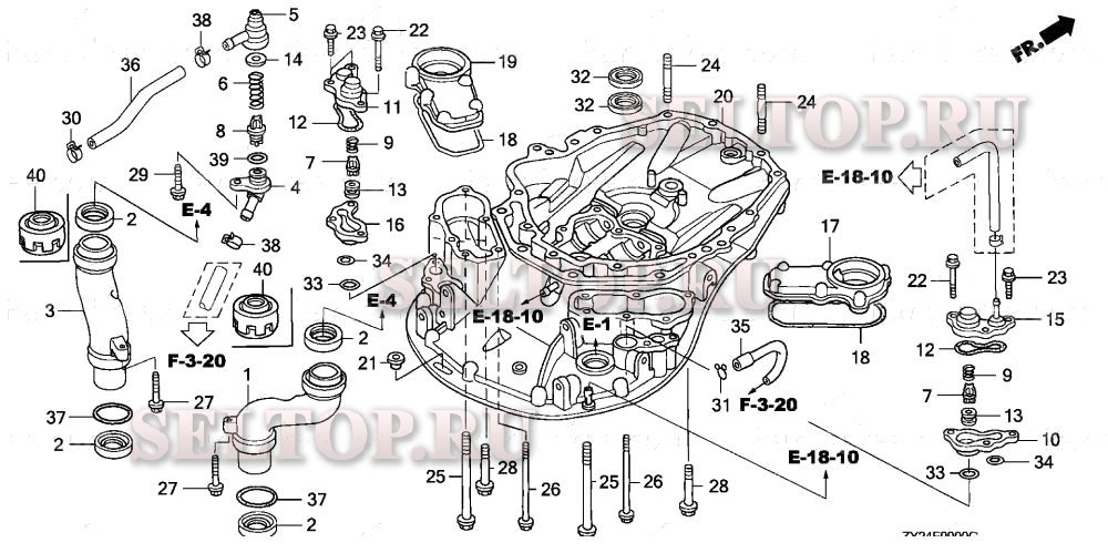 Корпус для Honda BF225A4 XA