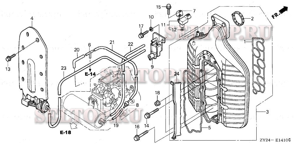 Всасывающий патрубок для Honda BF225A4 XXCA