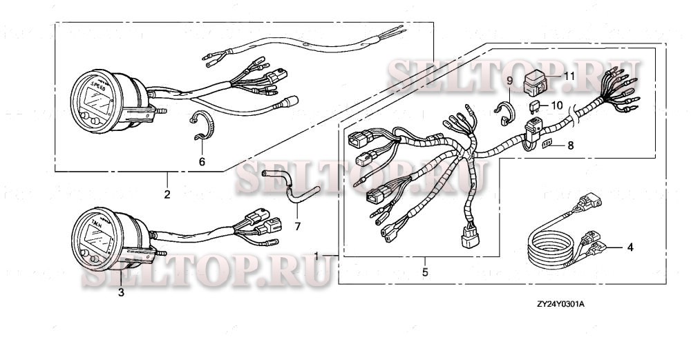 Показывающий измерительный прибор (2) для Honda BF225A4 XXCA