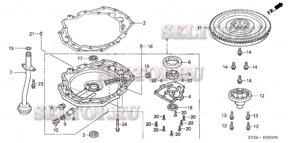Масляный насос, маховик для Honda BF225A5 XA
