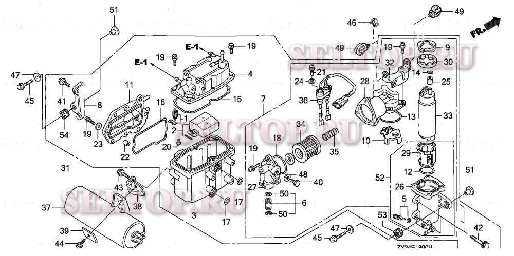 Пароотделитель в сборе для Honda BF225A5 XXCA