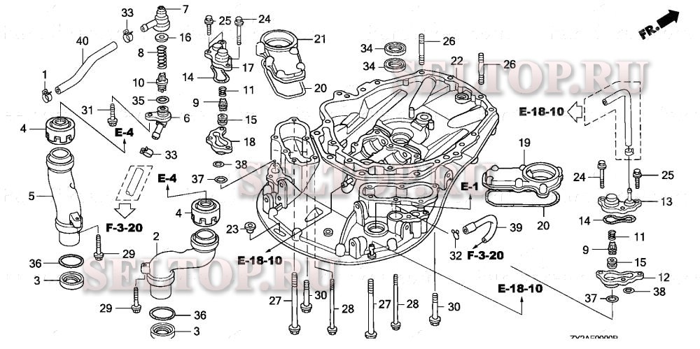 Корпус для Honda BF225A6 XXA